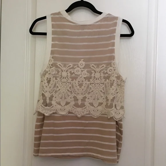 Anthropologie Postmark Nautique Striped Lace Tank - Picture 3 of 6